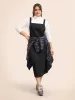 Solid Flap Pocket Adjustable Straps Overall Dress sold by Bloomchic