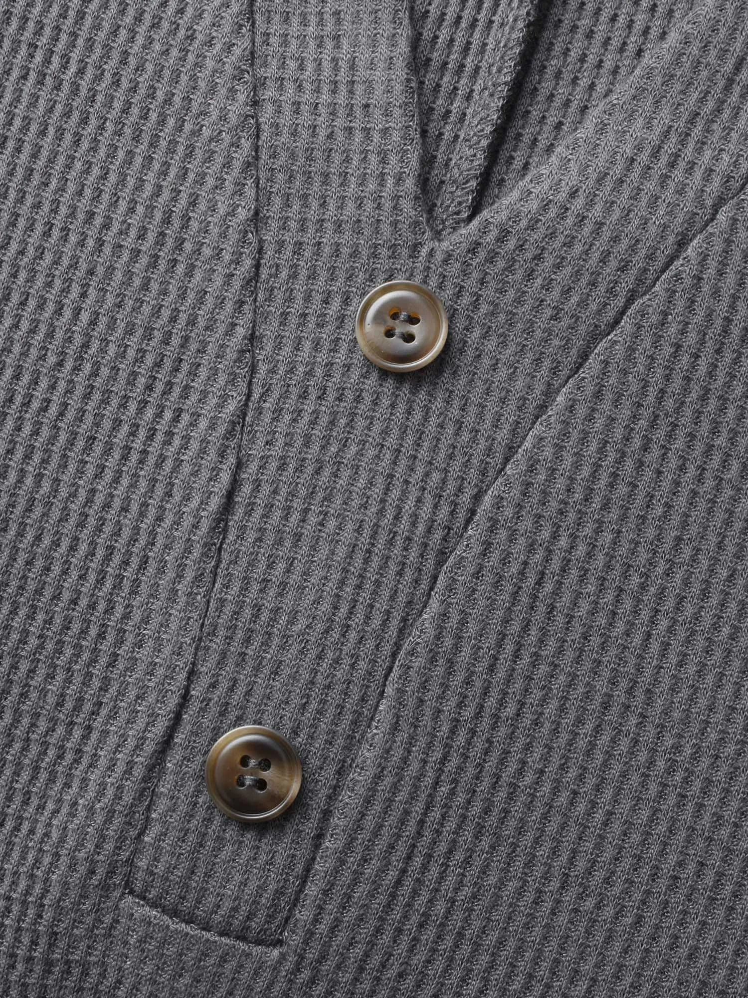 Notched Waffle Knit Button Detail Dress sold by Bloomchic product image thumbnail 5