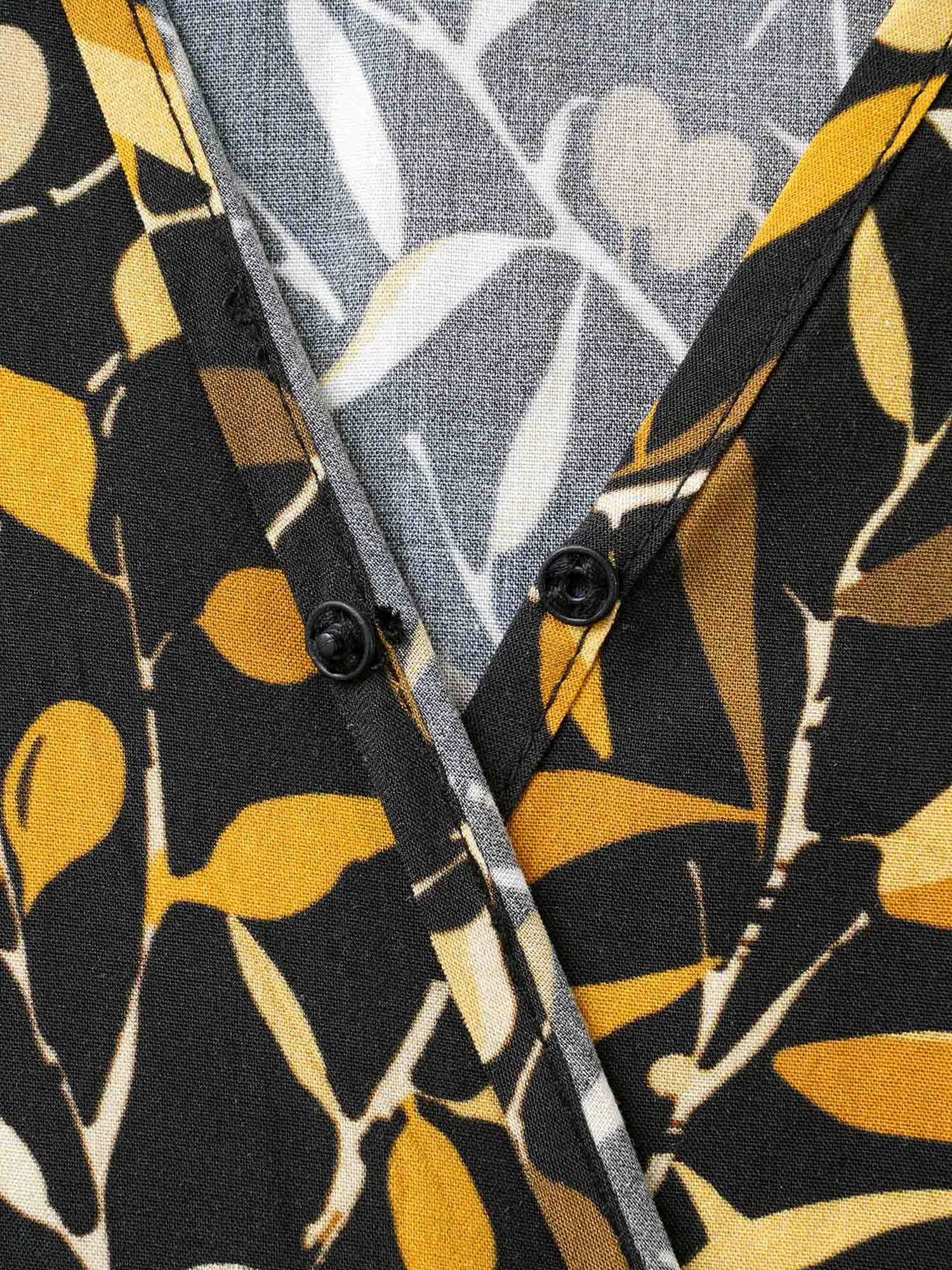 Plants Print Overlap Collar Midi Dress sold by Bloomchic product image thumbnail 5