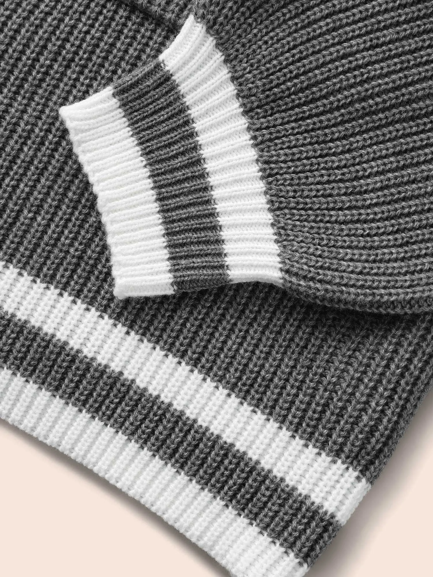 Texture Striped Patchwork Patched Pocket Cardigan sold by Bloomchic product image thumbnail 5