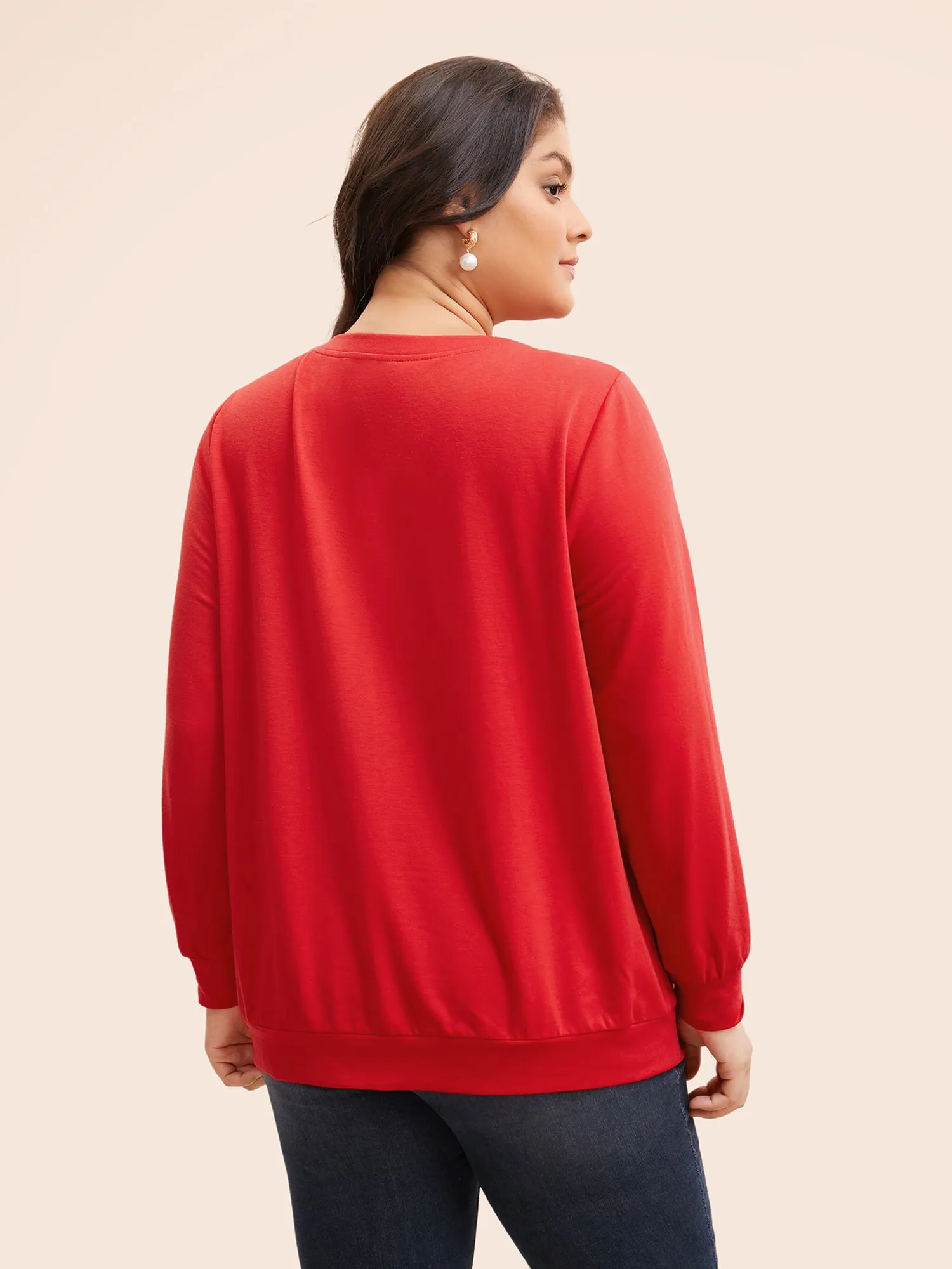 Sun Print Round Neck Sweatshirt sold by Bloomchic product image thumbnail 3