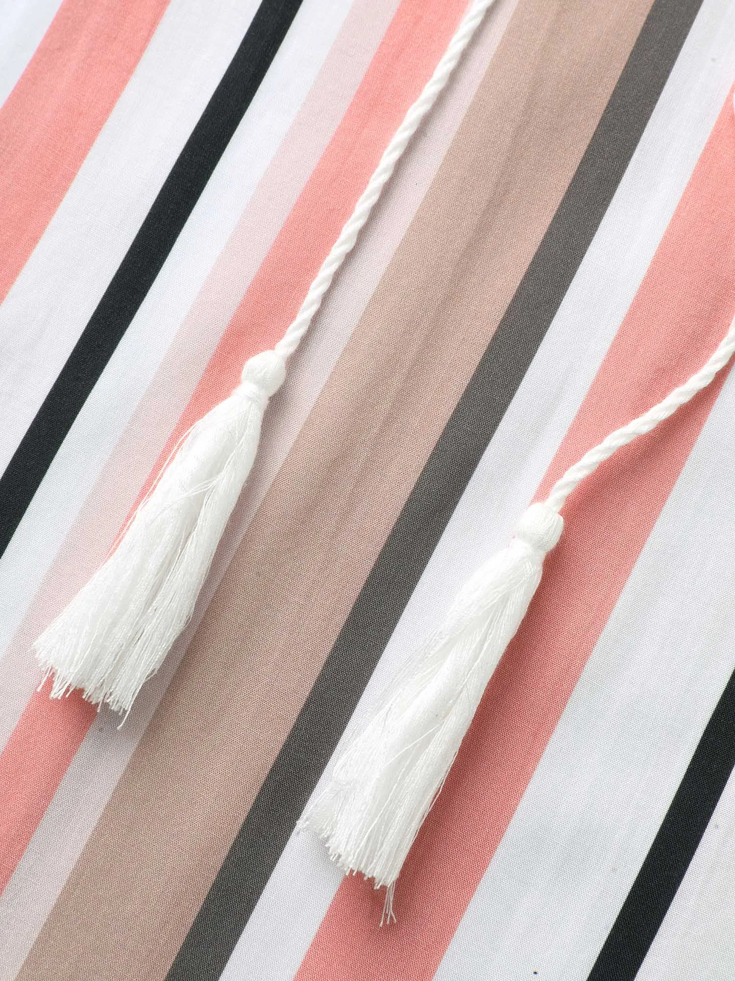 Striped Tie Knot Lantern Sleeve Blouse sold by Bloomchic product image thumbnail 5