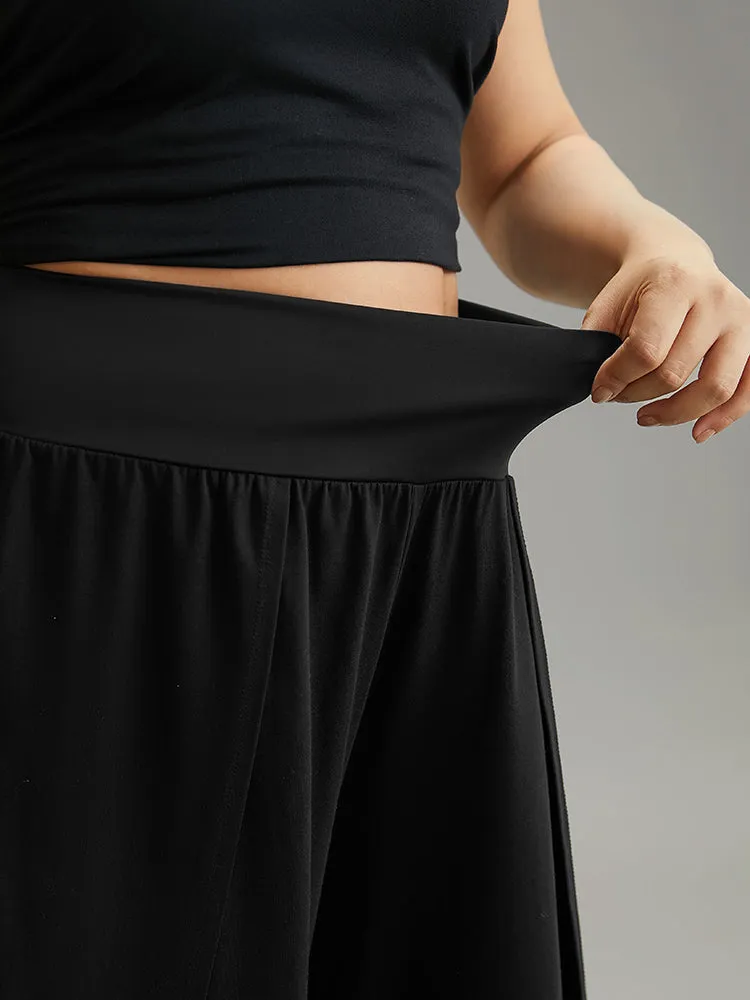 Plain Wrap Hem Wideband Waist Wide Leg Pants sold by Bloomchic product image thumbnail 4