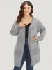Geometric Eyelet Elastic Cuffs Tunic Cardigan sold by Bloomchic