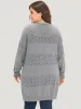 Geometric Eyelet Elastic Cuffs Tunic Cardigan sold by Bloomchic