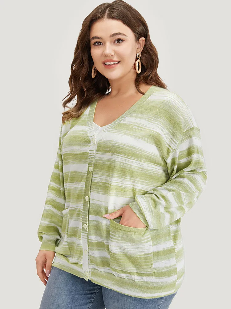 Ombre Button Up Patched Pocket Cardigan sold by Bloomchic product image thumbnail 3