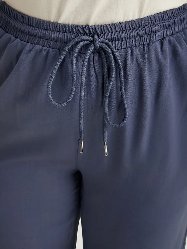 Solid Crochet Lace Knotted Elastic Waist Pants sold by Bloomchic product image thumbnail 5