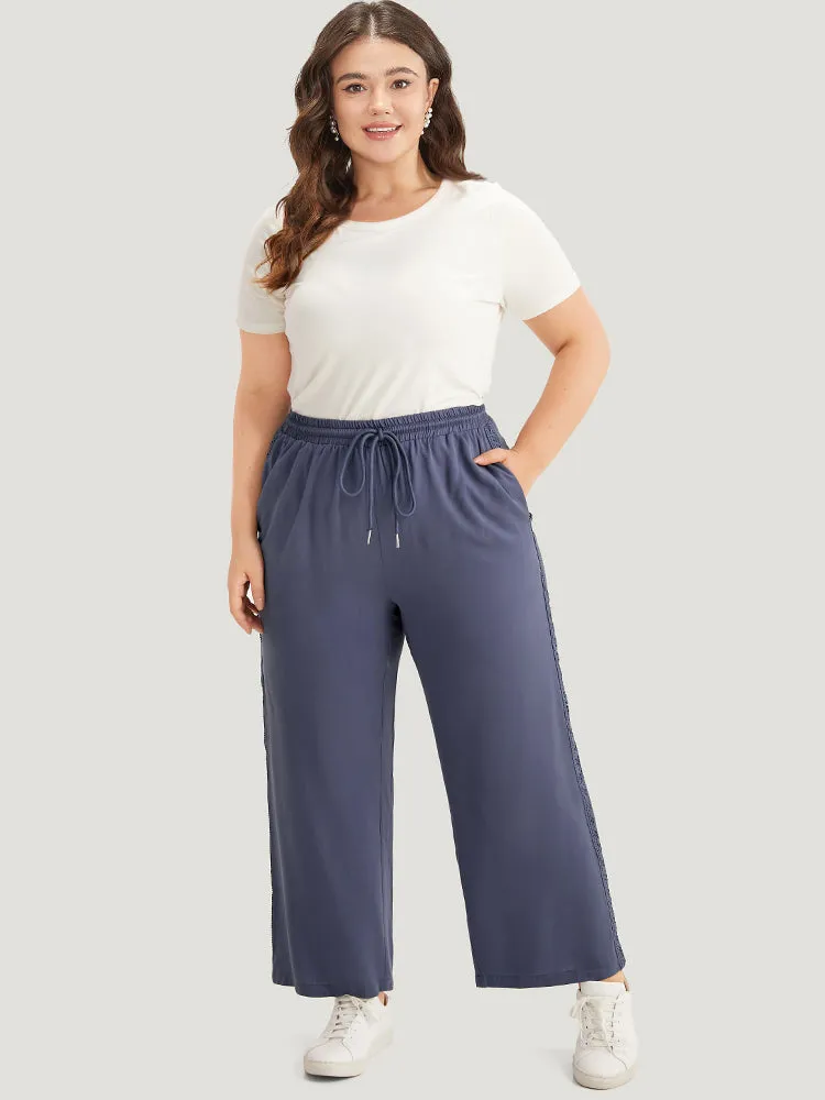 Solid Crochet Lace Knotted Elastic Waist Pants sold by Bloomchic product image thumbnail 3