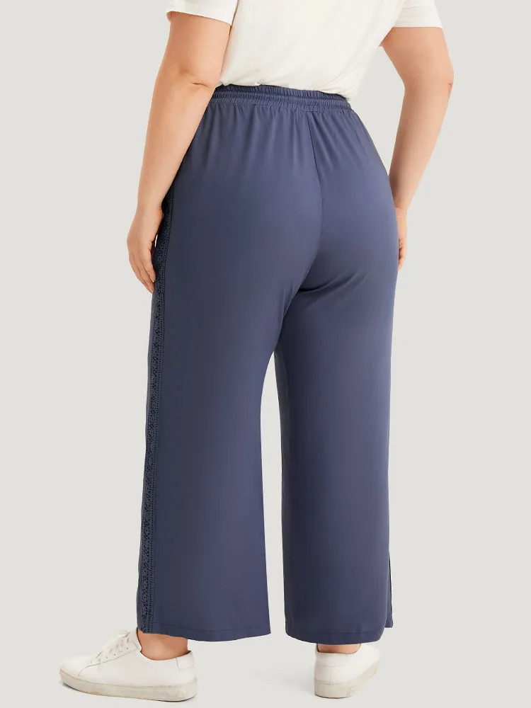 Solid Crochet Lace Knotted Elastic Waist Pants sold by Bloomchic product image thumbnail 4