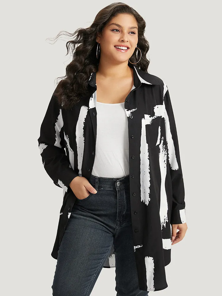 Halloween Brush Print Button Through Split Hem Kimono sold by Bloomchic product image thumbnail 5