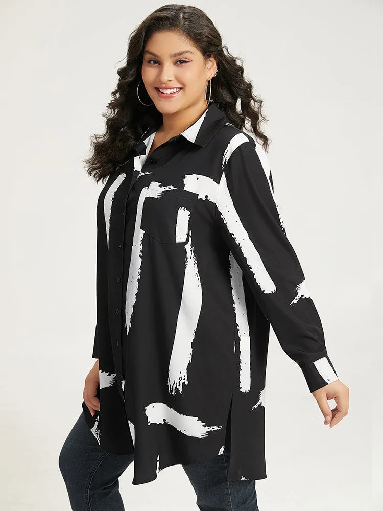 Halloween Brush Print Button Through Split Hem Kimono sold by Bloomchic product image thumbnail 3