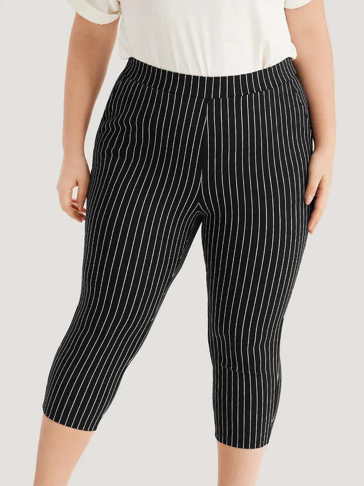 Striped High Rise Pocket Elastic Waist Skinny Pants sold by Bloomchic product image thumbnail 2