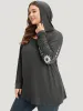 Moon & Star Print Hooded Long Sleeve T-shirt sold by Bloomchic