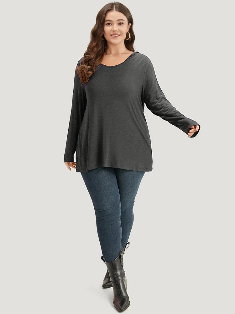 Moon & Star Print Hooded Long Sleeve T-shirt sold by Bloomchic product image thumbnail 4