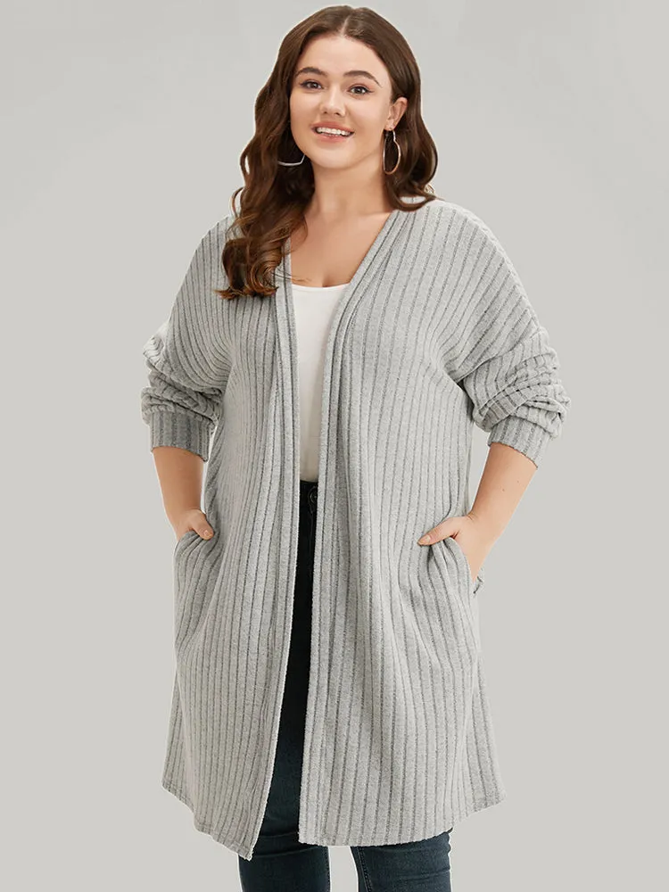 Plain Pocket Texture Open Front Kimono sold by Bloomchic product image thumbnail 2