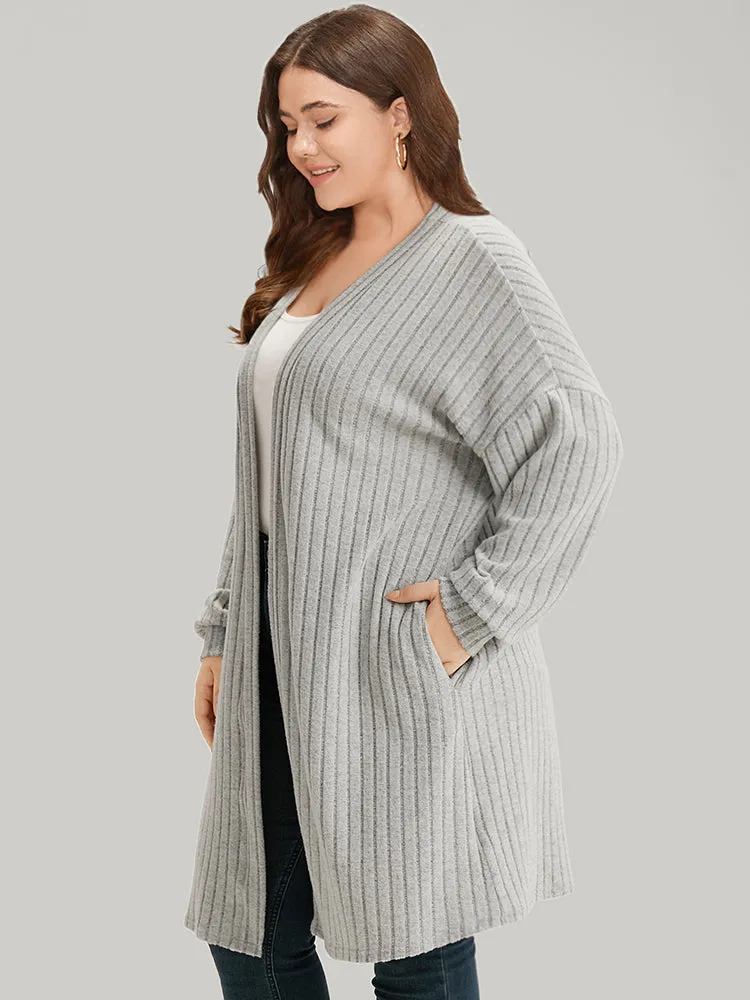 Plain Pocket Texture Open Front Kimono sold by Bloomchic product image thumbnail 4