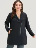 Halloween Solid Pocket Lapel Collar Zipper Asymmetrical Coat sold by Bloomchic