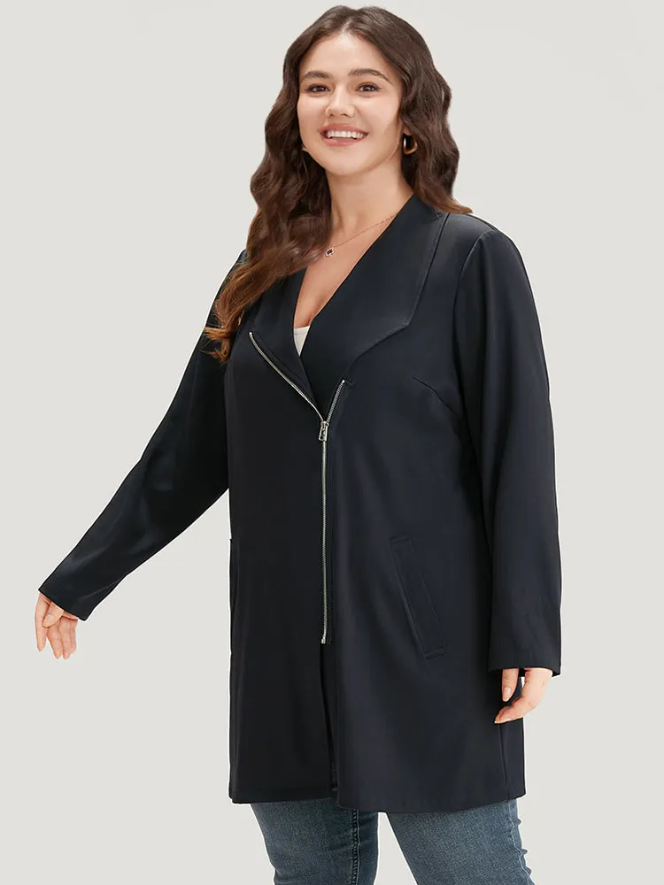 Halloween Solid Pocket Lapel Collar Zipper Asymmetrical Coat sold by Bloomchic product image thumbnail 2