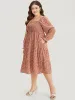 Ditsy Floral Pocket Shirred Ties Dress sold by Bloomchic