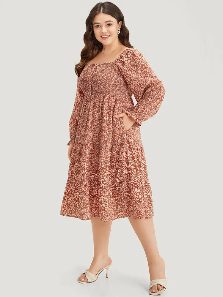 Ditsy Floral Pocket Shirred Ties Dress sold by Bloomchic product image thumbnail 4