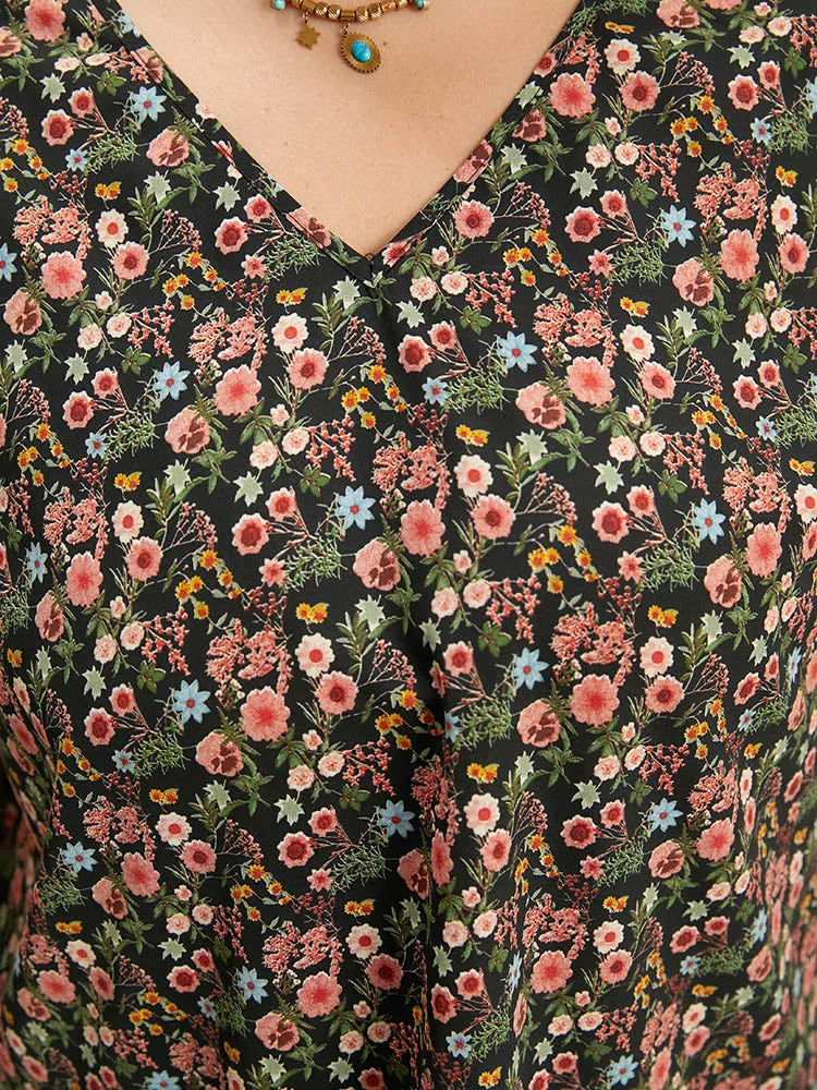 Floral Print Layered Ruffle Sleeve Blouse sold by Bloomchic product image thumbnail 5