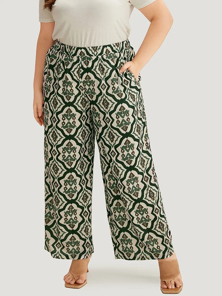 Boho Print Pocket Elastic Waist Pants sold by Bloomchic product image thumbnail 3