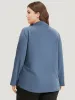 Anti-Wrinkle Plain V Neck Plicated Detail Blouse sold by Bloomchic