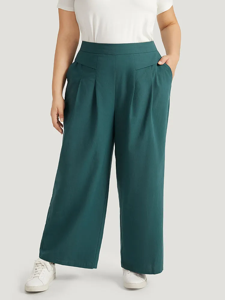 Plain Pocket Elastic Waist Plicated Detail Pants sold by Bloomchic product image thumbnail 3