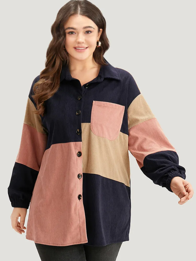 Colorblock Contrast Patchwork Pocket Button Through Jacket sold by Bloomchic product image thumbnail 3