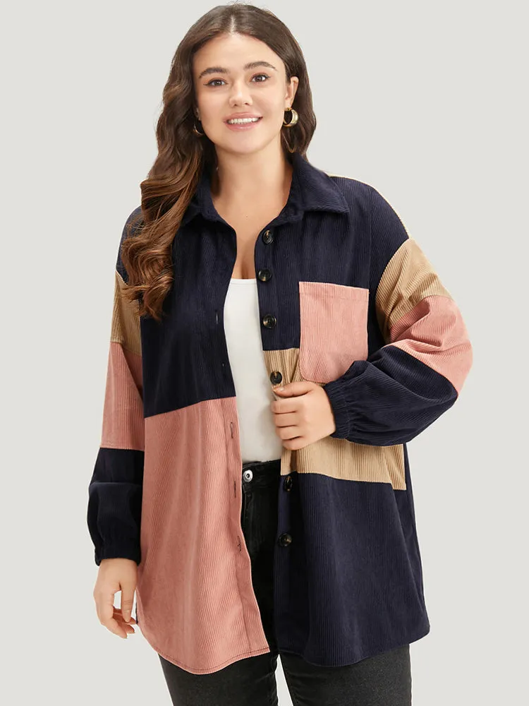 Colorblock Contrast Patchwork Pocket Button Through Jacket sold by Bloomchic product image thumbnail 5