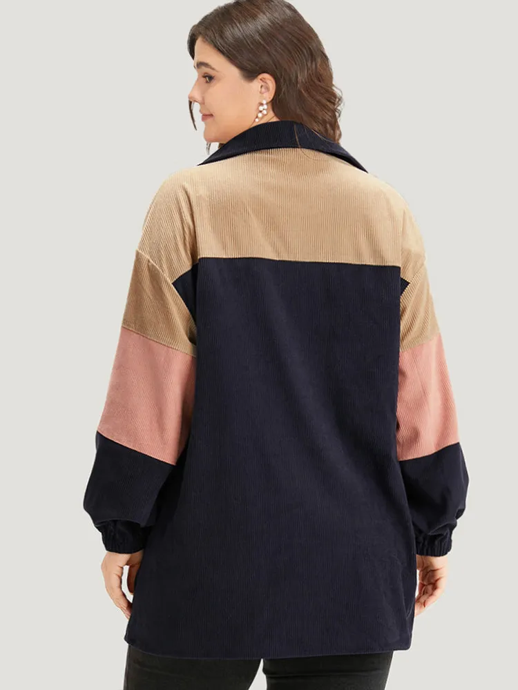 Colorblock Contrast Patchwork Pocket Button Through Jacket sold by Bloomchic product image thumbnail 2