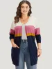 Supersoft Essentials Contrast Open Front Tunic Cardigan sold by Bloomchic