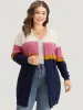 Supersoft Essentials Contrast Open Front Tunic Cardigan sold by Bloomchic