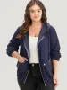 Halloween Solid Flap Pocket Hooded Drawstring Jacket sold by Bloomchic