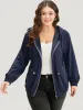 Halloween Solid Flap Pocket Hooded Drawstring Jacket sold by Bloomchic