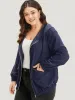Halloween Solid Flap Pocket Hooded Drawstring Jacket sold by Bloomchic