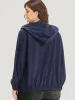 Halloween Solid Flap Pocket Hooded Drawstring Jacket sold by Bloomchic