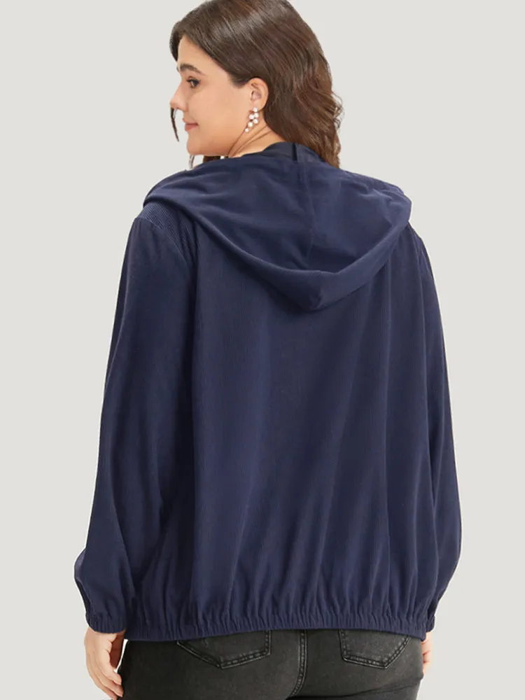 Halloween Solid Flap Pocket Hooded Drawstring Jacket sold by Bloomchic product image thumbnail 2