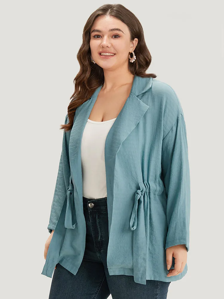 Plain Suit Collar Drawstring Ties Kimono sold by Bloomchic product image thumbnail 3