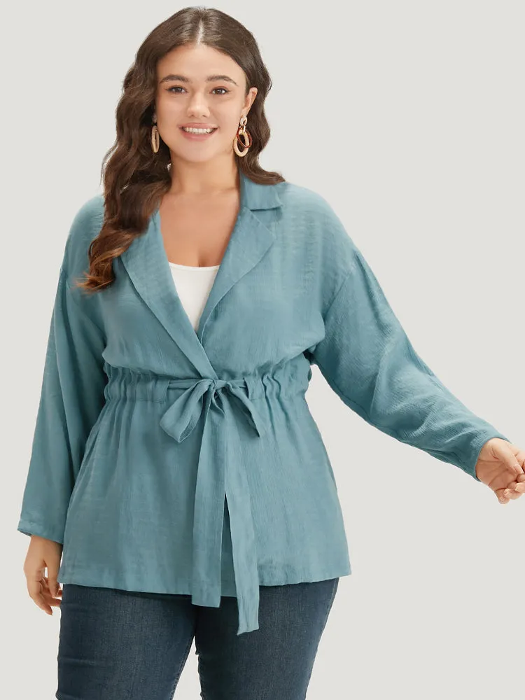 Plain Suit Collar Drawstring Ties Kimono sold by Bloomchic product image thumbnail 4