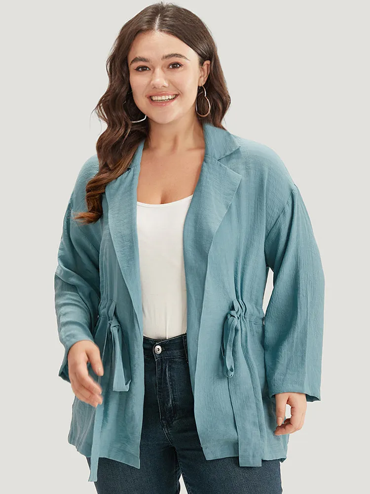 Plain Suit Collar Drawstring Ties Kimono sold by Bloomchic product image thumbnail 2