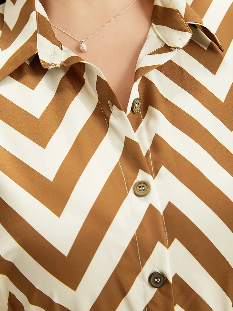 Geometric Print Shirt Collar Button Through Dress sold by Bloomchic product image thumbnail 5