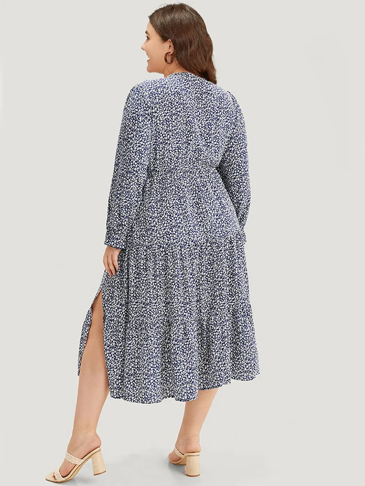 Ditsy Floral Pocket Button Detail Split Hem Dress sold by Bloomchic product image thumbnail 4