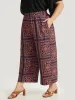 Scarf Print Pocket Elastic Waist Pants sold by Bloomchic