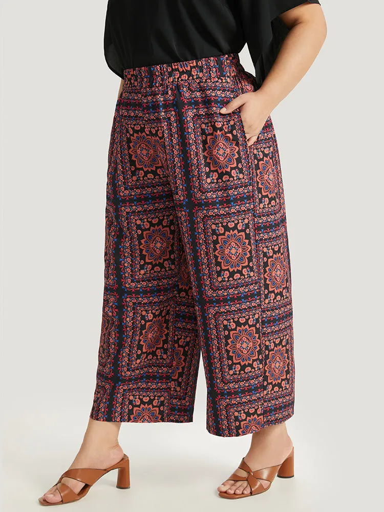 Scarf Print Pocket Elastic Waist Pants sold by Bloomchic product image thumbnail 3