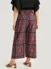 Scarf Print Pocket Elastic Waist Pants sold by Bloomchic