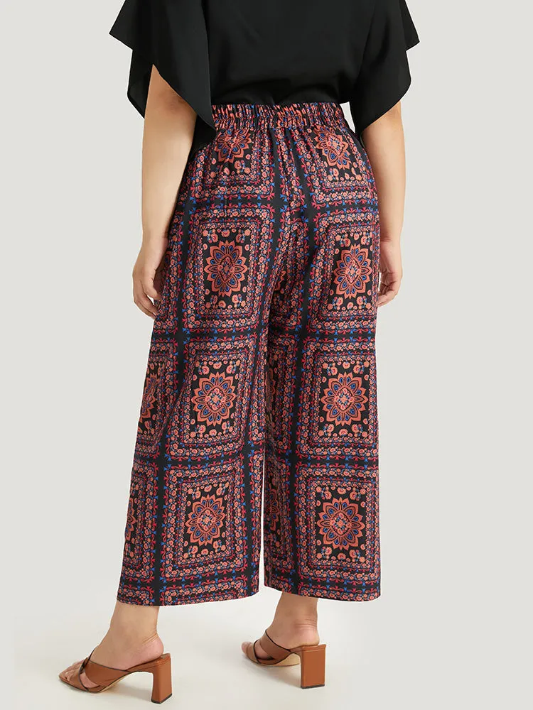 Scarf Print Pocket Elastic Waist Pants sold by Bloomchic product image thumbnail 4