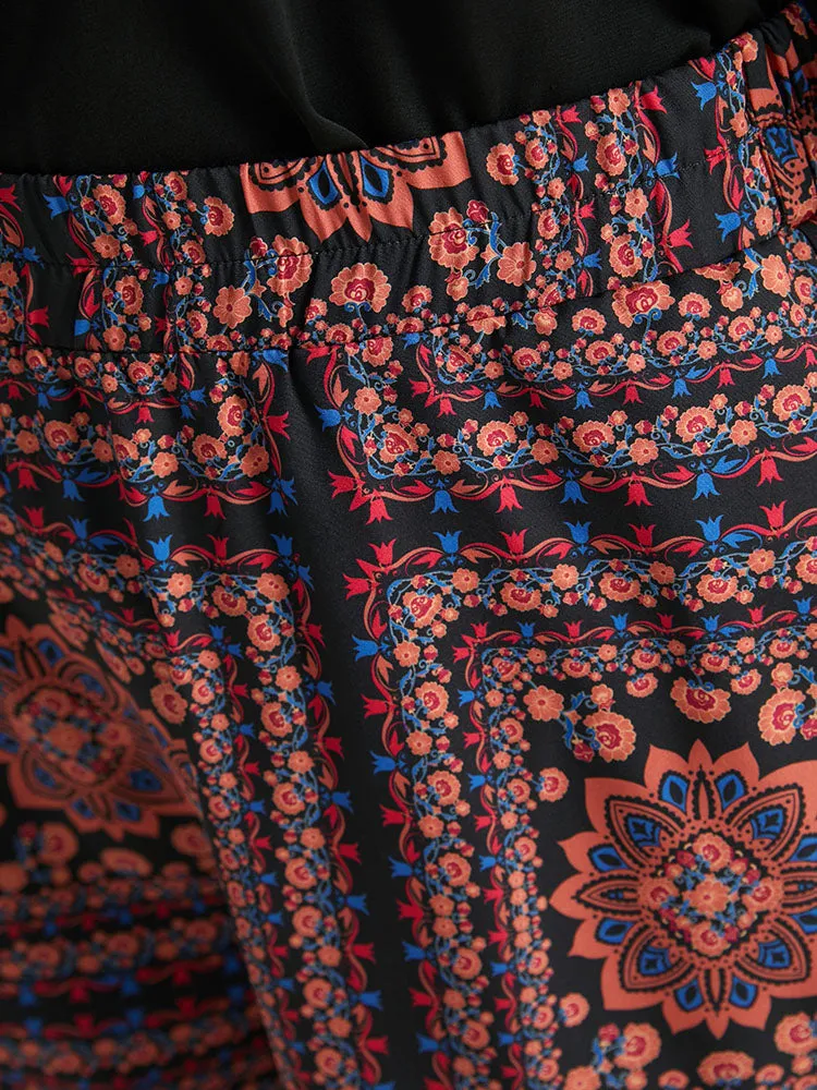 Scarf Print Pocket Elastic Waist Pants sold by Bloomchic product image thumbnail 5