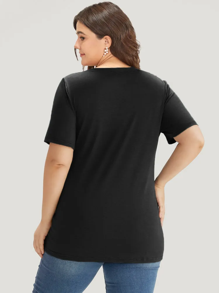 Floral Print Round Neck T-shirt sold by Bloomchic product image thumbnail 2