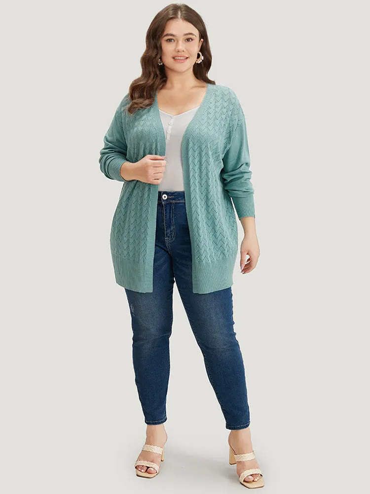 Supersoft Essentials Geometric Eyelet Open Front Cardigan sold by Bloomchic product image thumbnail 4